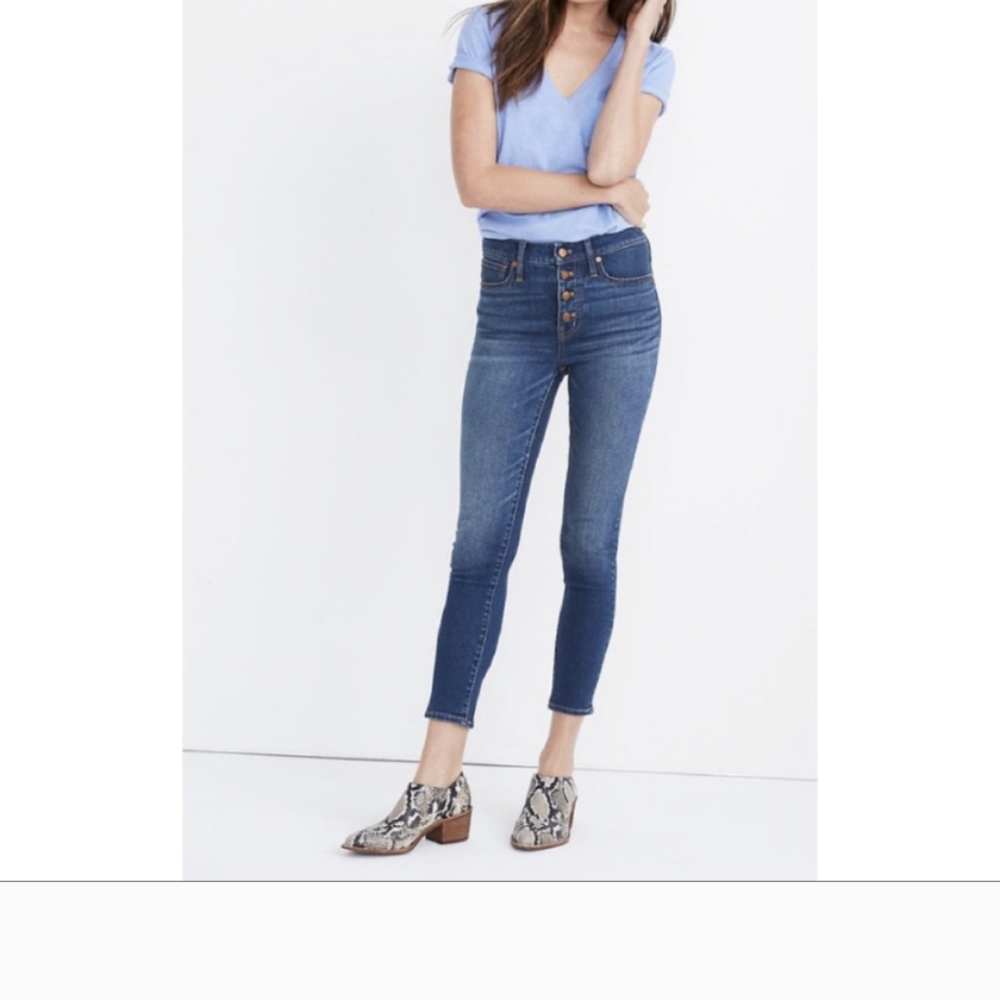 9" Mid-Rise Skinny Crop Jeans: Button-Front TENCEL™ Denim Edition